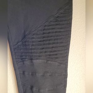 Elastic Waist Moto Leggings